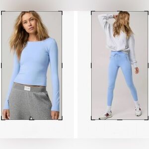 Offline by Aerie Athleisure Set Top and Pant in Ocean Blue💙 SZ L Like NEW‎
